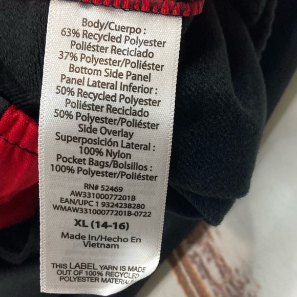 Athletic Works Joggers /Track Pants Black & Red Sz XL(14-16) - Picture 10 of 13